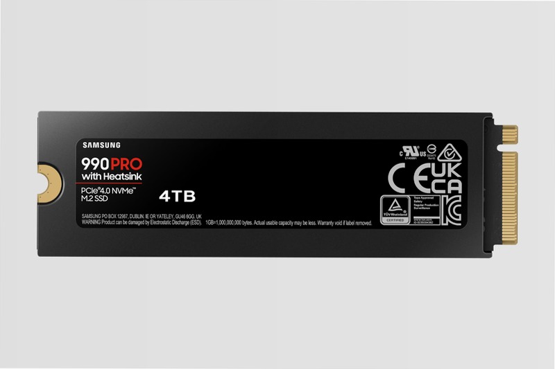 990 PRO NVMe con dissipatore di calore SSD interno 4TB 7450MB/s 7450MB/s
