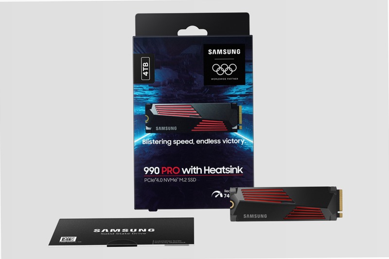 990 PRO NVMe con dissipatore di calore SSD interno 4TB 7450MB/s 7450MB/s