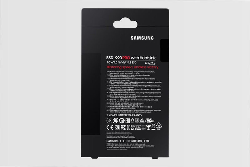 990 PRO NVMe con dissipatore di calore SSD interno 4TB 7450MB/s 7450MB/s