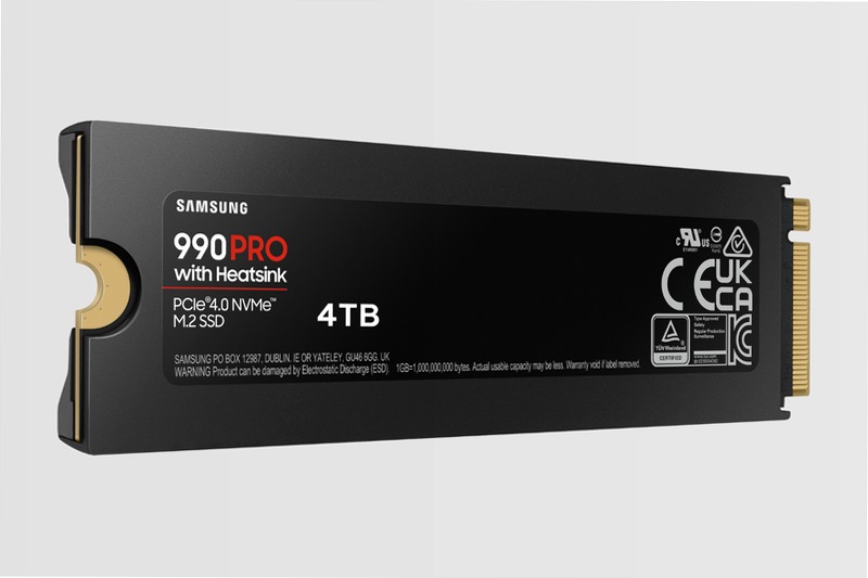990 PRO NVMe con dissipatore di calore SSD interno 4TB 7450MB/s 7450MB/s