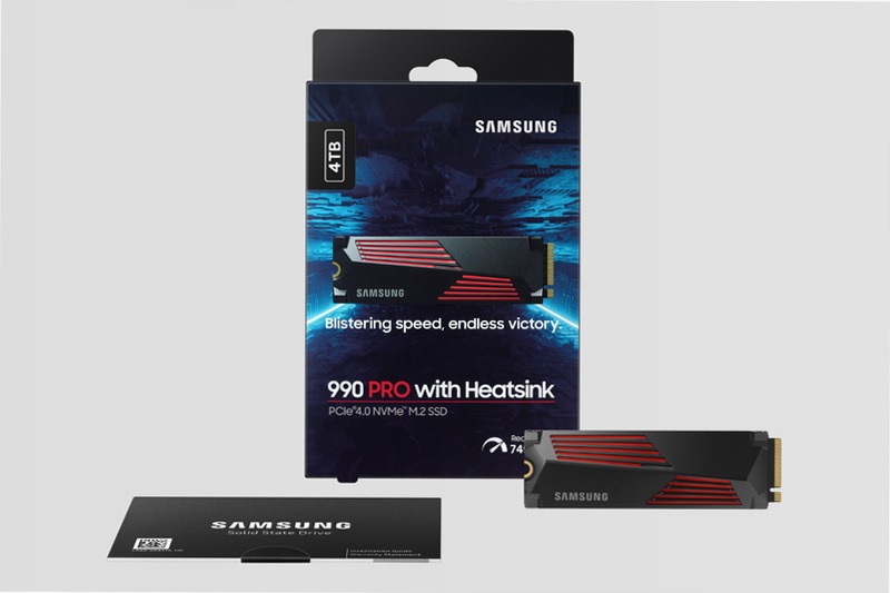 990 PRO NVMe con dissipatore di calore SSD interno 4TB 7450MB/s 7450MB/s