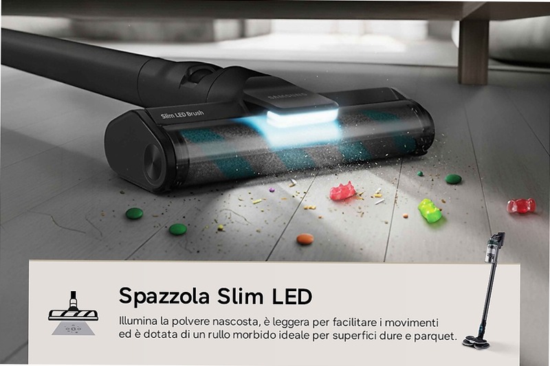 Aspirapolvere senza filo Samsung Jet 85S Premium 250W 60 min 2,43 kg con Spazzola Slim LED Teal Green | Samsung Italia