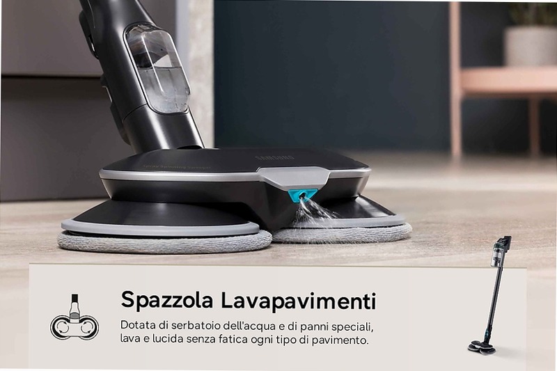 Aspirapolvere senza filo Samsung Jet 85S Premium 250W 60 min 2,43 kg con Spazzola Slim LED Teal Green | Samsung Italia