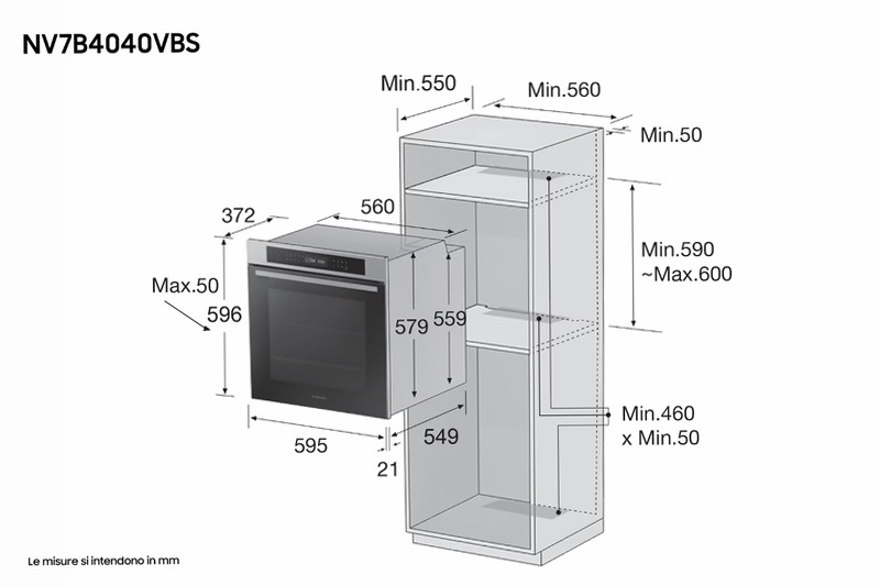Forno Multifunzione Samsung Serie 4 76L NV7B4040VBS 76 A Beige