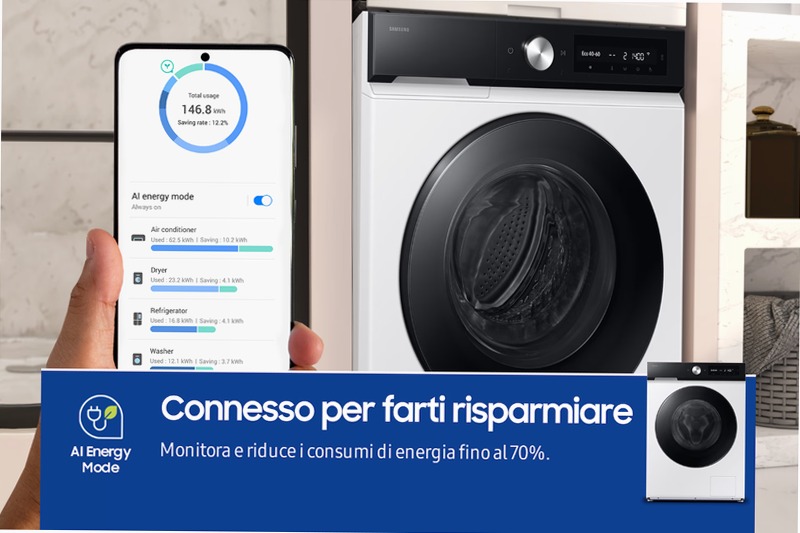 Lavatrice Samsung Bespoke AI™ Ecodosatore 11Kg Bianco