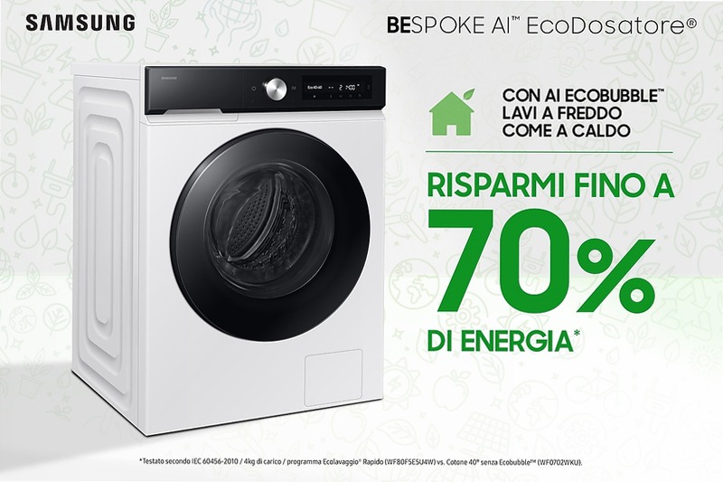 Lavatrice Samsung Bespoke AI™ Ecodosatore 11Kg Bianco