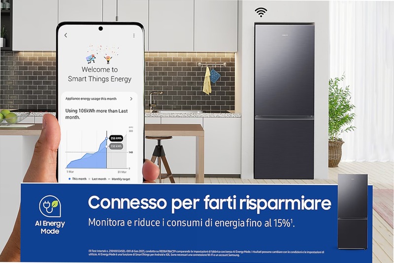 Frigorifero Combinato Samsung FIRST 75 AI Nero E