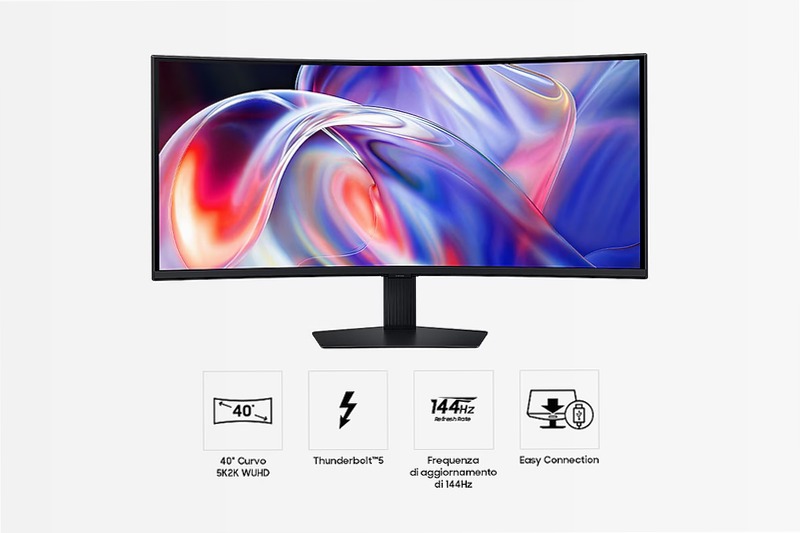 Monitor HRM ViewFinity S8 - S85TH da 40" WUHD Curvo Nero VA 5120 x 2160