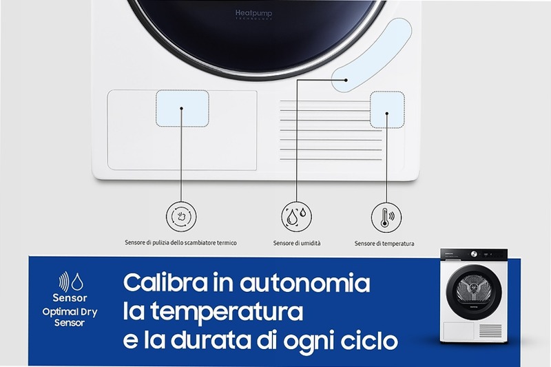 Asciugatrice AI Control Optimal dry 9Kg - Samsung C Bianco