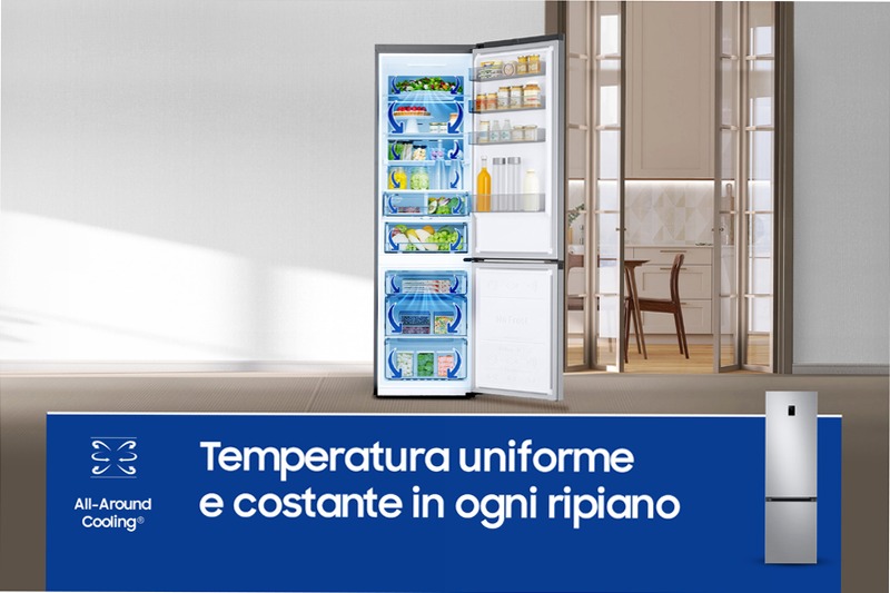 Frigorifero Combinato Samsung EcoFlex AI 2m 390L RB38C774DSA D