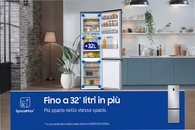 Frigorifero Combinato Samsung EcoFlex AI 2m 390L RB38C774DSA D