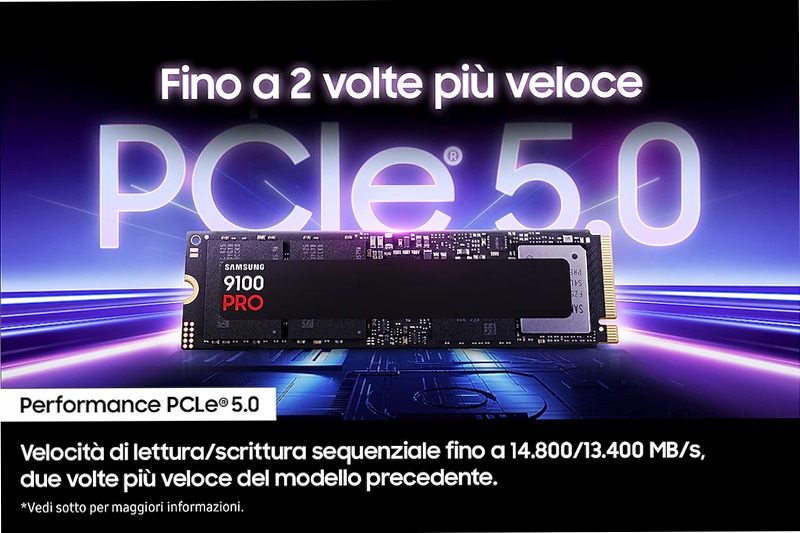 9100 PRO NVMe SSD interno 2TB - Prestazioni di livello 5.0 PCIe 5.0