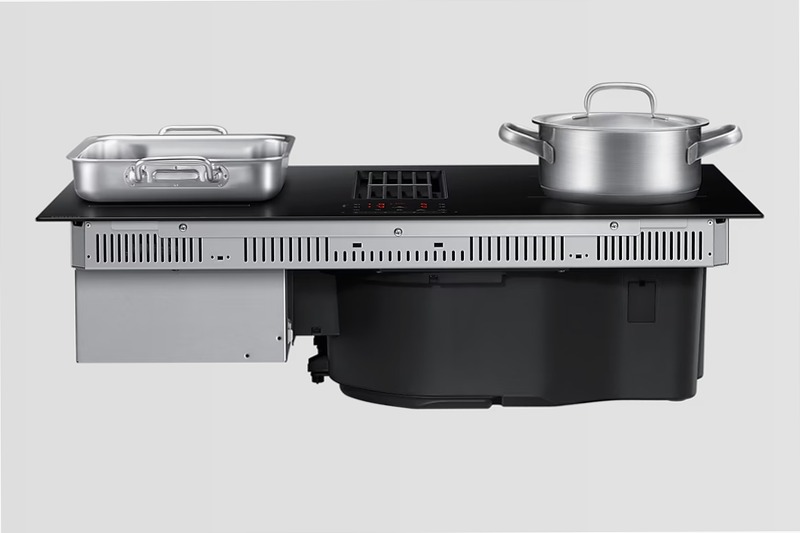 Piano cottura a induzione con Cappa Integrata Samsung CC90H84PADUR Nero