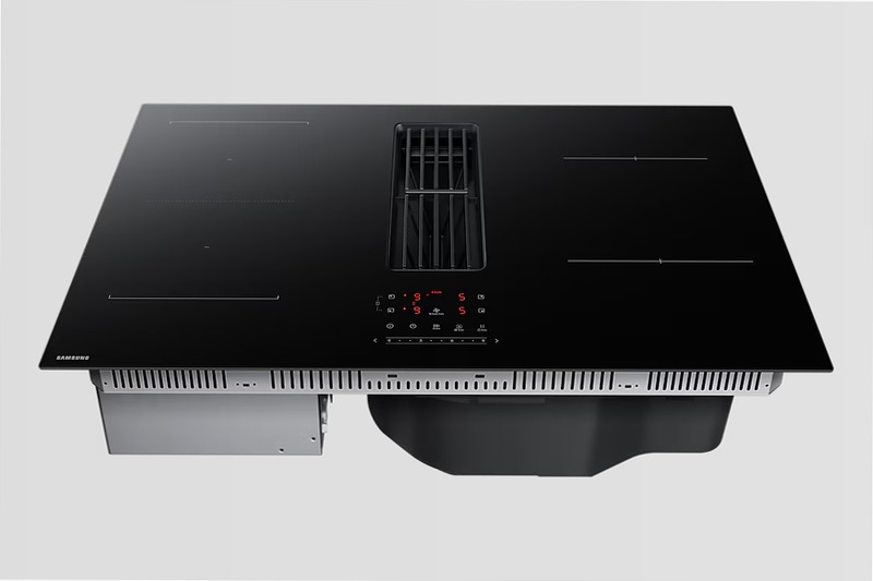 Piano cottura a induzione con Cappa Integrata Samsung CC90H84PADUR Nero