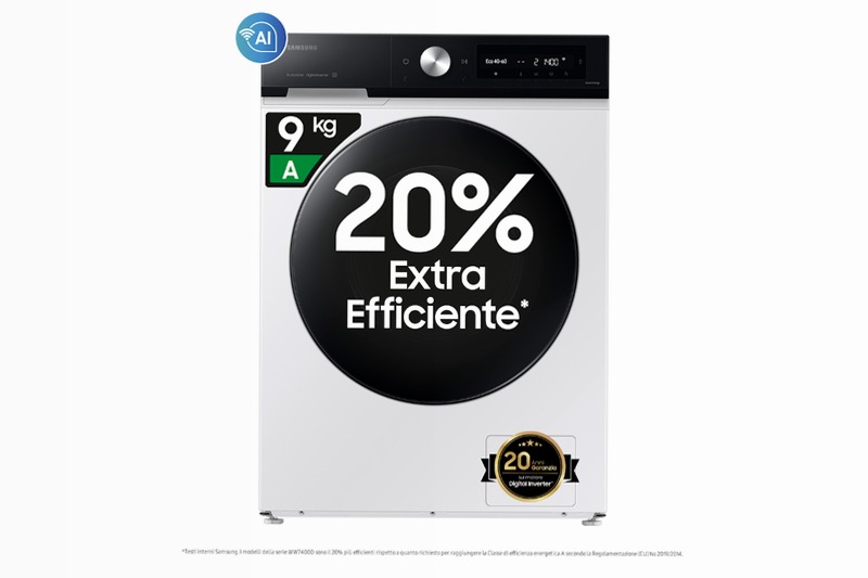 Lavatrice Samsung Bespoke AI™ Ecodosatore 9Kg Bianco