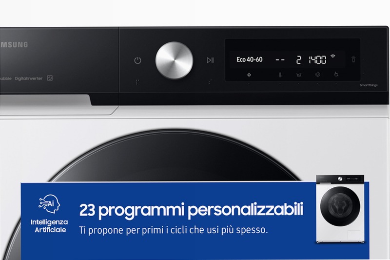 Lavatrice Samsung Bespoke AI™ Ecodosatore 9Kg Bianco