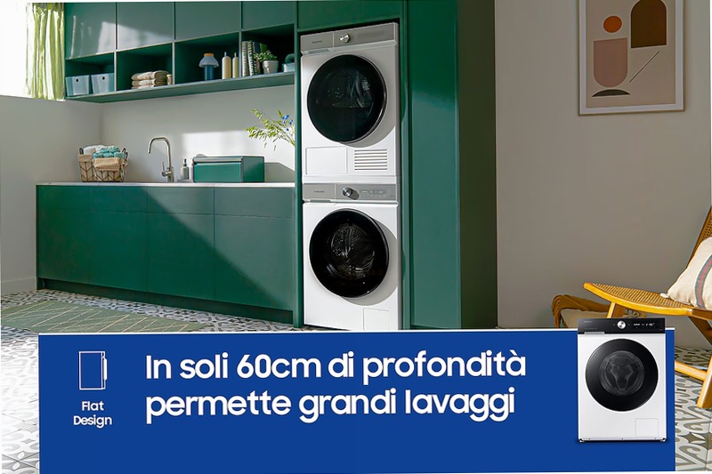 Lavatrice Samsung Bespoke AI™ Ecodosatore 9Kg Bianco