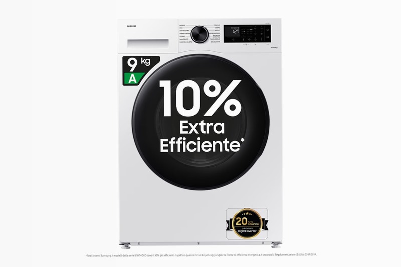 Lavatrice Samsung Crystal Clean™ 9 kg 9kg Bianco