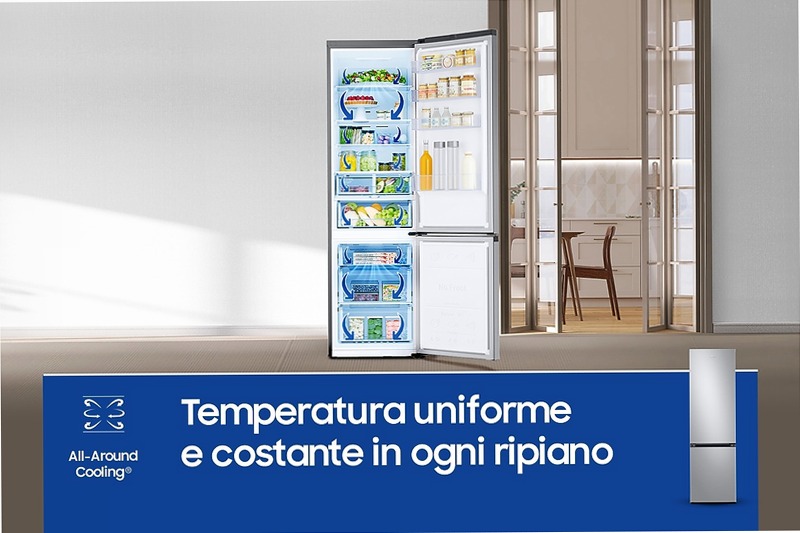 Frigorifero Combinato Samsung EcoFlex AI 2m 390L RB38C603DSA Argento D