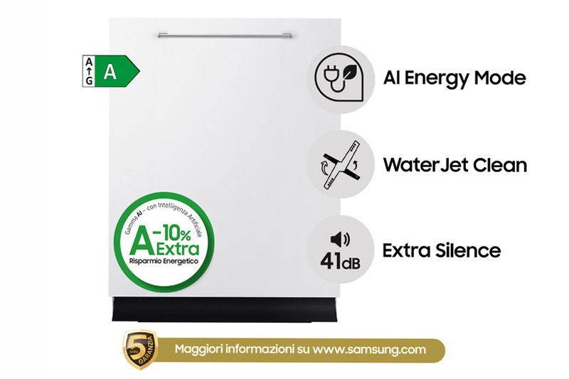 Lavastoviglie Samsung Serie 7 JetClean DW60CG880B00ET A 14 Incasso