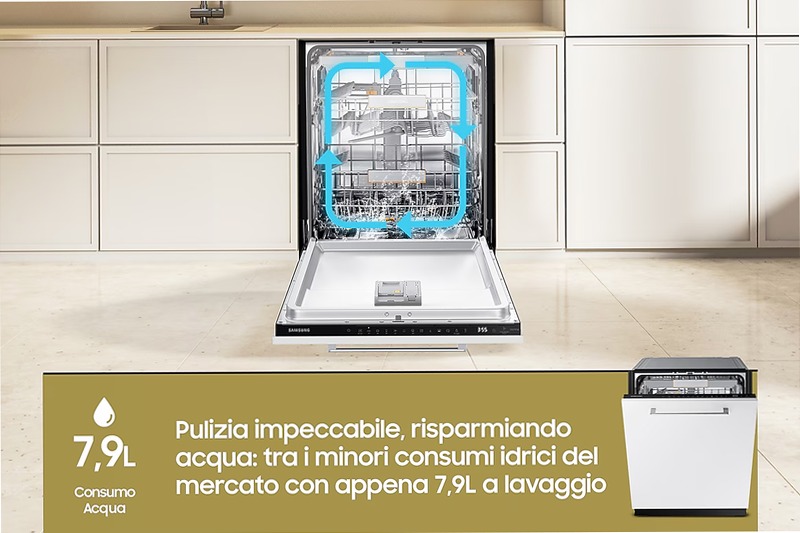 Lavastoviglie Samsung Serie 7 JetClean DW60CG880B00ET A 14 Incasso