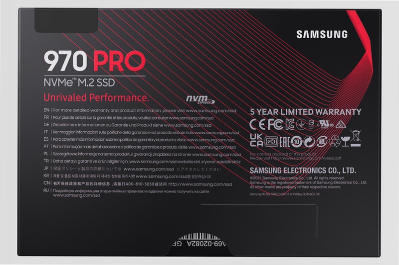 Samsung SSD 970 PRO M.2 NVMe 512GB 3500MB/s 2700MB/s