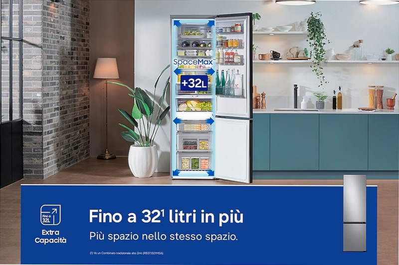 Frigorifero Combinato Samsung Bespoke AI 2m 387L RB38C7B5BS9/EF Inox B