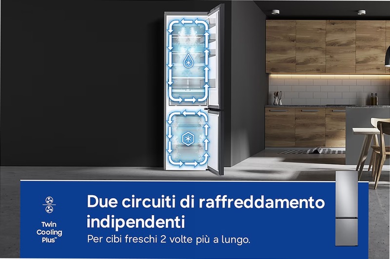 Frigorifero Combinato Samsung Bespoke AI 2m 387L RB38C7B5BS9/EF Inox B