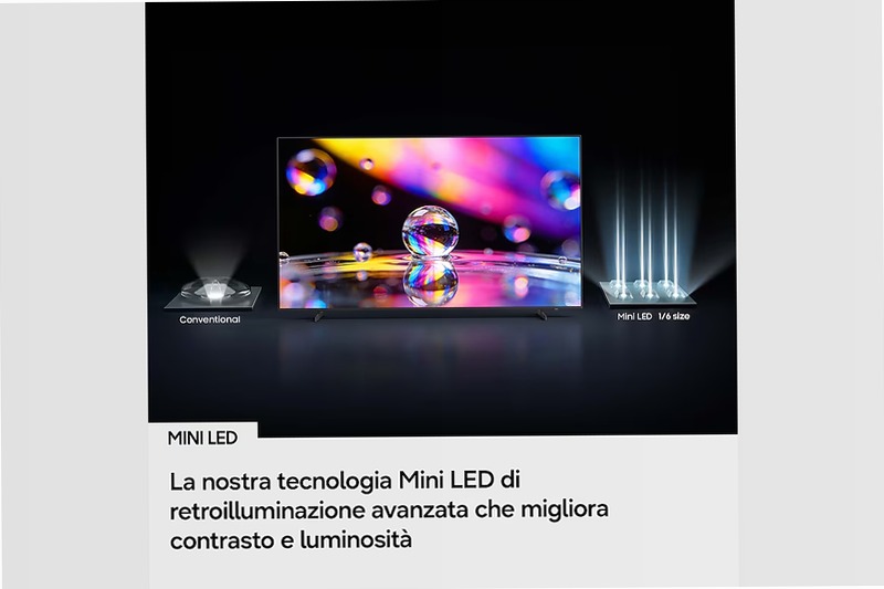 65” Mini LED M72H 4K Vision AI Smart TV Nero