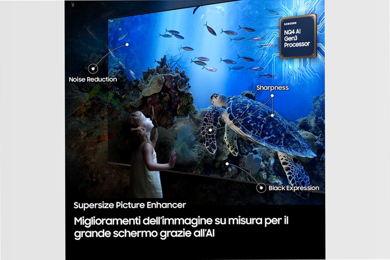 2025 QN90F 98 pollici Neo QLED Samsung Vision AI TV Nero 98" 4K