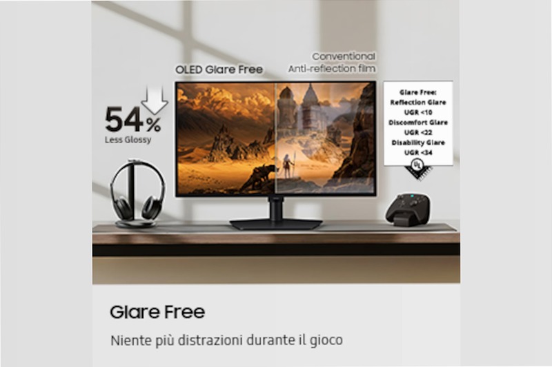 Monitor Gaming Odyssey OLED G6 - G61SH da 27” QHD Flat Nero