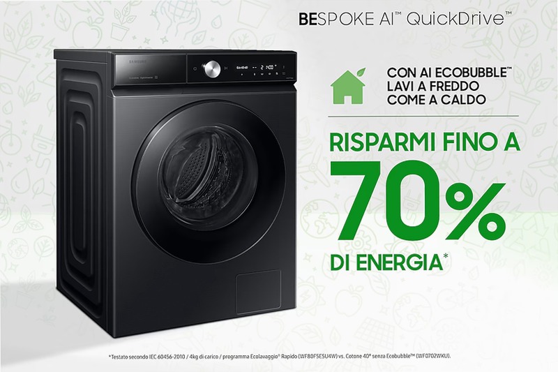 Lavatrice Samsung Bespoke AI™ Quickdrive 9kg Nero