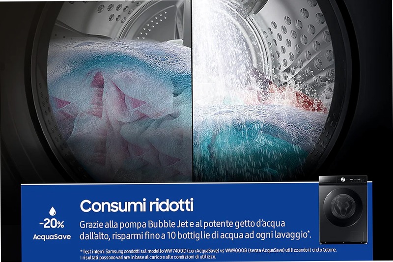 Lavatrice Samsung Bespoke AI™ Quickdrive 9kg Nero