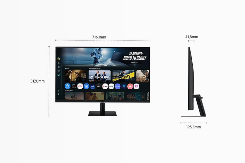 Smart Monitor M7 - UHD Flat 32" Nero 7680 x 4320