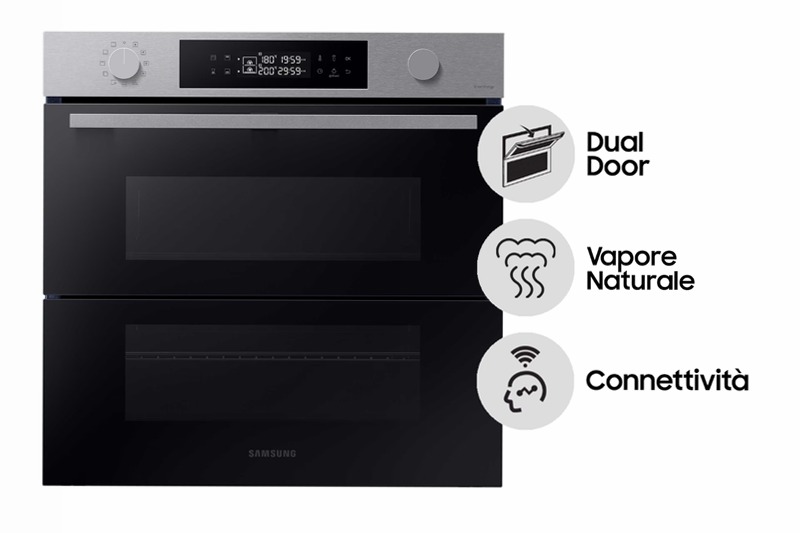 Forno Samsung Dual Cook Flex™ Serie 4 76L NV7B45403BS 76 A Nero