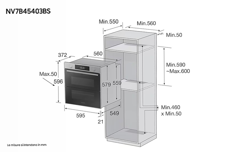 Forno Samsung Dual Cook Flex™ Serie 4 76L NV7B45403BS A