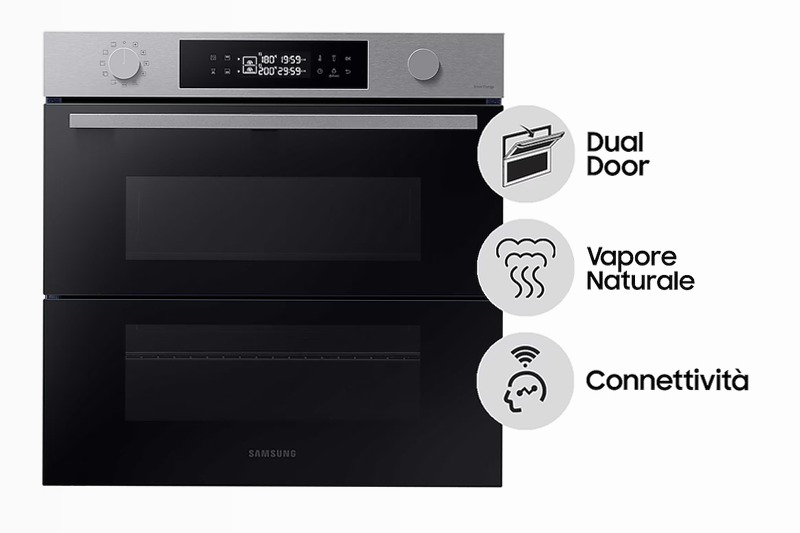 Forno Samsung Dual Cook Flex™ Serie 4 76L NV7B45403BS A