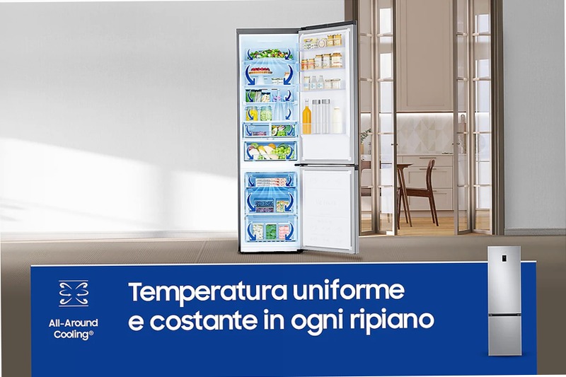 Frigorifero Combinato Samsung EcoFlex AI 2m 390L RB38C674CSA C