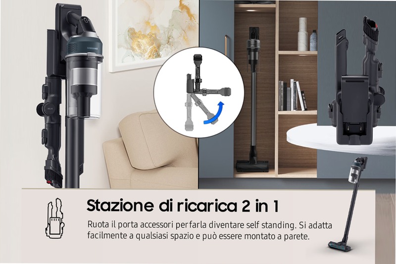 Aspirapolvere Samsung Jet™ 85 - Potenza e Pulizia Efficaci 0.8lt A Nero 580w