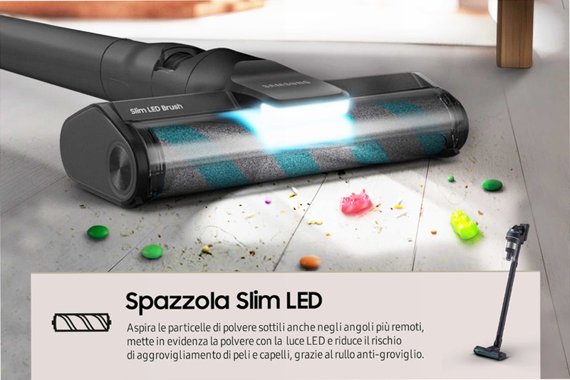 Aspirapolvere Samsung Jet™ 85 - Potenza e Pulizia Efficaci 0.8lt A Nero 580w
