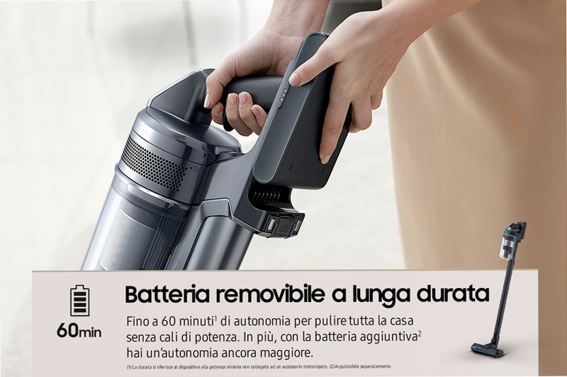 Aspirapolvere Samsung Jet™ 85 - Potenza e Pulizia Efficaci 0.8lt A Nero 580w