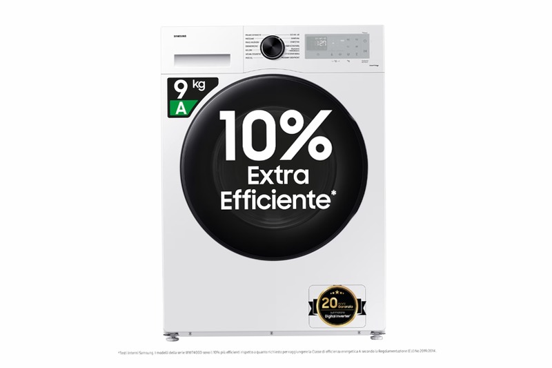 Lavatrice Samsung Crystal Clean™ WW90CGC04DAHET 1400rpm 9kg Bianco