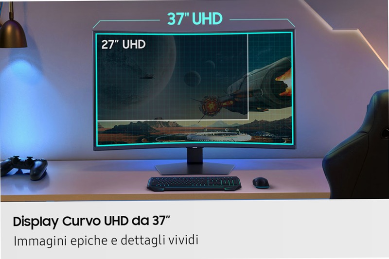 Monitor Gaming Odyssey G7 - UHD Curvo da 37" Nero VA