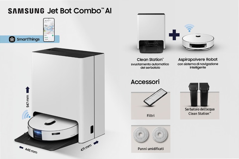 Robot Aspirapolvere Samsung Jet Bot Combo™ AI VR7MD97714G/WA 70w