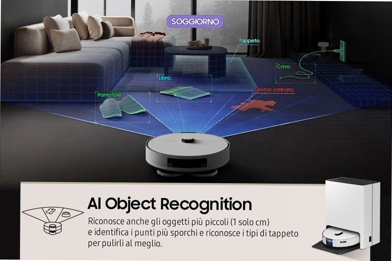 Robot Aspirapolvere Samsung Jet Bot Combo™ AI VR7MD97714G/WA 70w