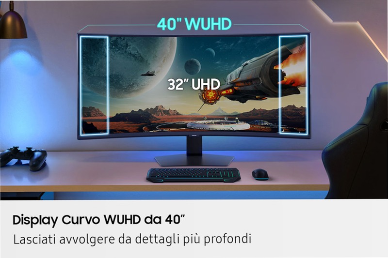 Monitor Gaming Odyssey G7 - 40" WUHD Curvo Nero VA