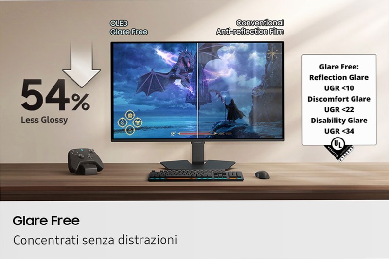 27 inch QHD 180Hz Odyssey OLED G5 G50SF Gaming Monitor | Samsung 27" QD-OLED Nero
