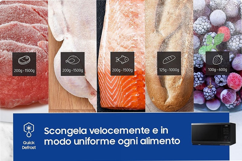 Microonde Samsung Grill Cottura Croccante 23L MG23DG4524CGE1 Nero 23