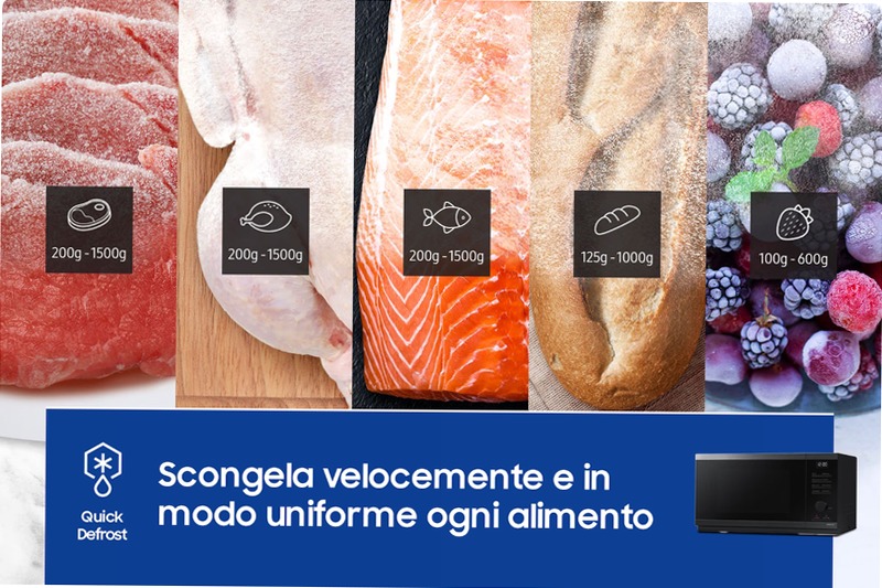 Microonde Samsung Grill Cottura Croccante 23L MG23DG4524CGE1 Nero 23