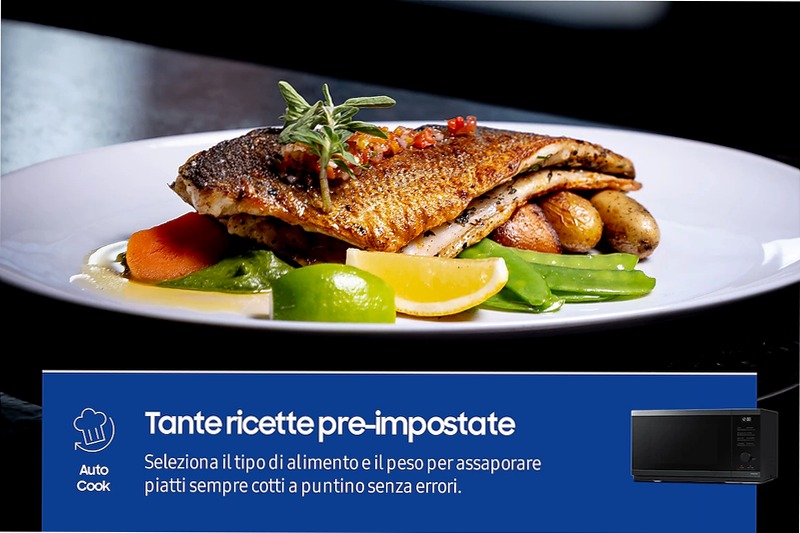 Microonde Samsung Grill Cottura Croccante 23L MG23DG4524CGE1 Nero 23